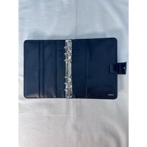 Buxton Black Leather Day Planner 6 Ring Binder 7.5” Organizer Snap ClosureOffice - Picture 5 of 8